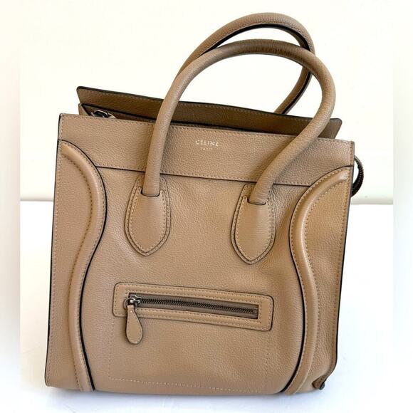 Celine Tan calfskin leather Mini Dune tote bag - Picture 2 of 11